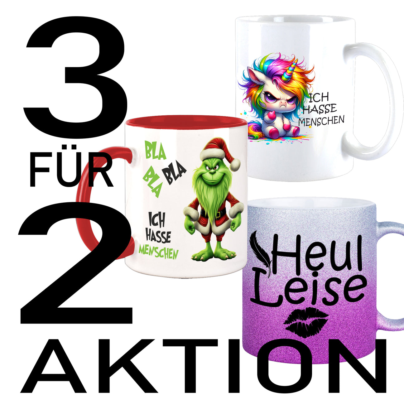 Tassen Aktion 3 für 2