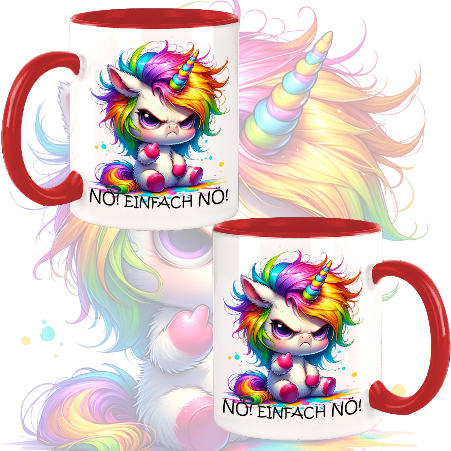 NöANIMALS! Nö ! einfach Nö ! cute Animal Einhorn "Emmy"  Kaffeetasse / Teetasse 13 Farben!