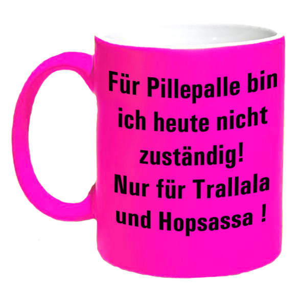 FUNNYWORDS Pillepalle Neon - Kaffeebecher Tasse