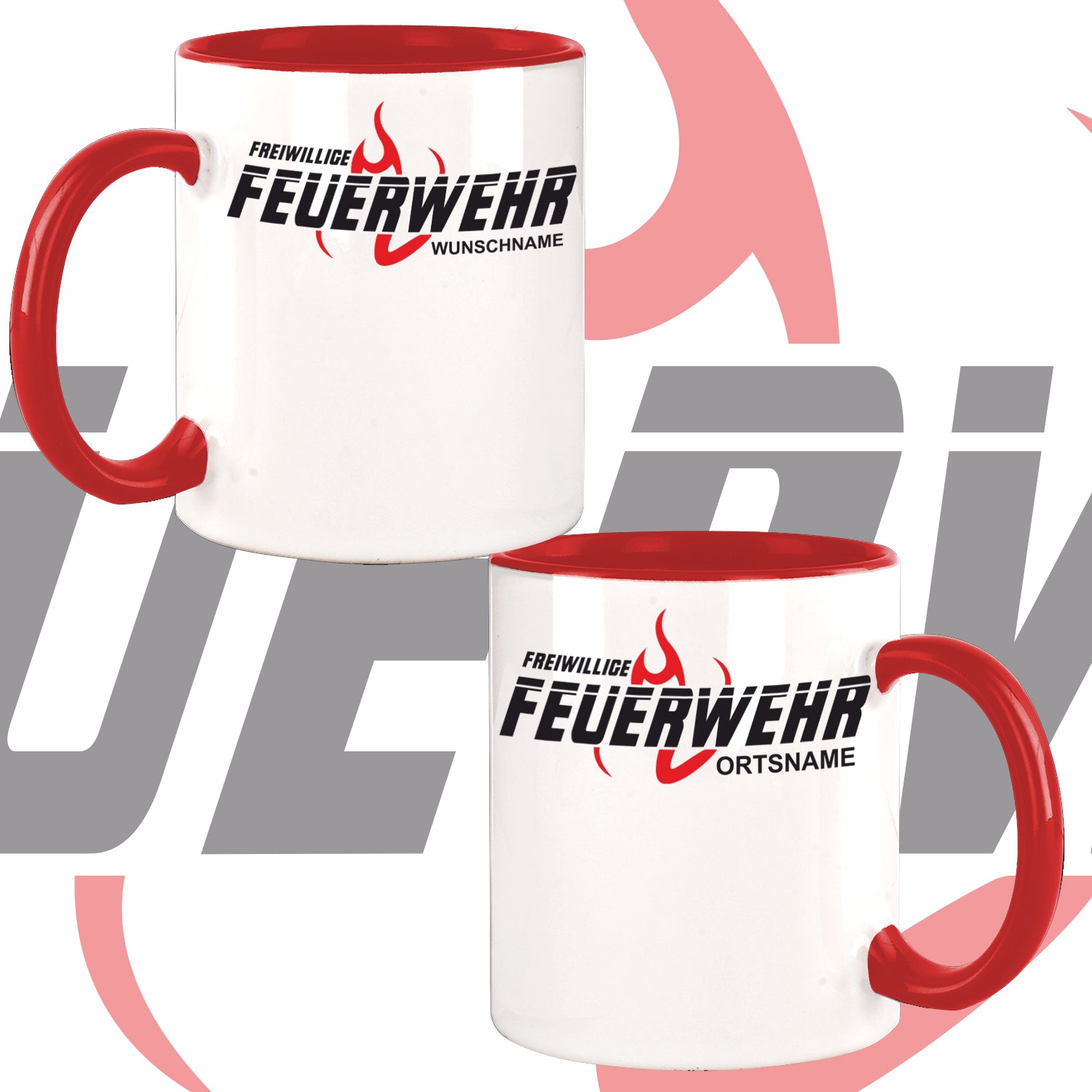 Feuerwehr Tasse FW2510 TTH in 3 Farben inkl. Wunschtext