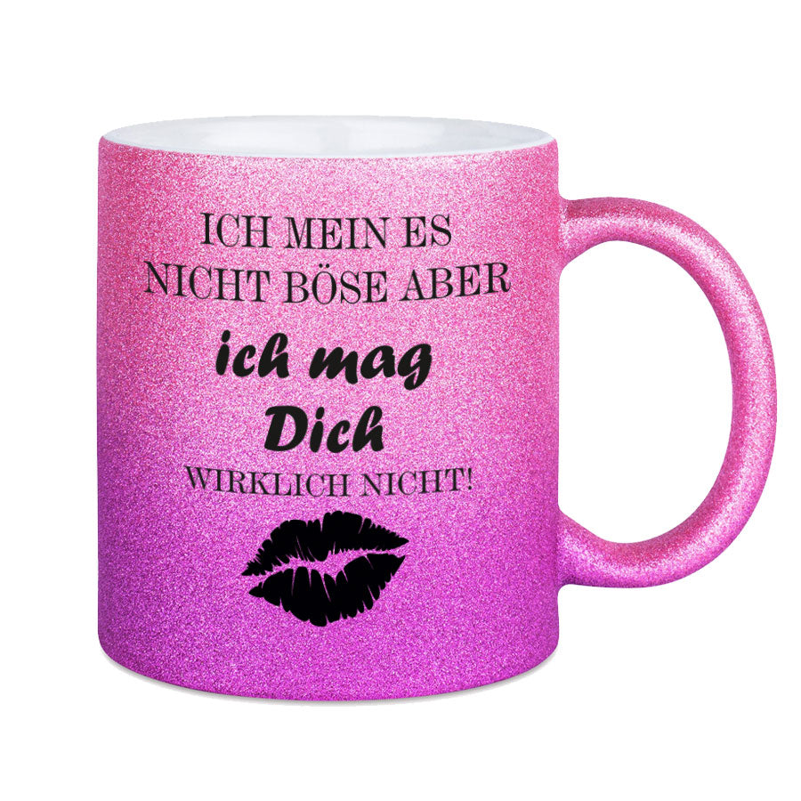 Glitzertasse ich meine es nicht böse ... Glitzerkaffeetasse DIVA